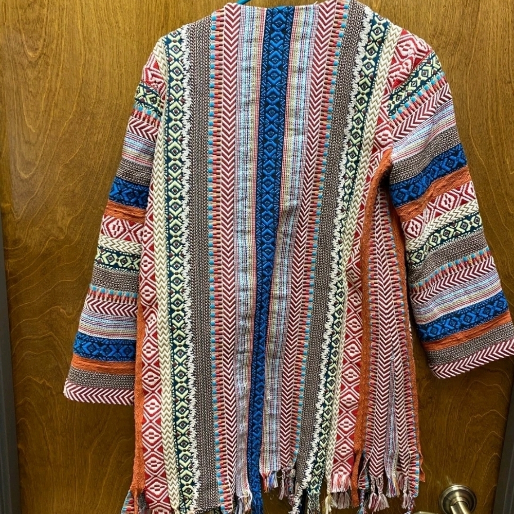 Zara Multicolor Patterned Cape Jacket - image 3